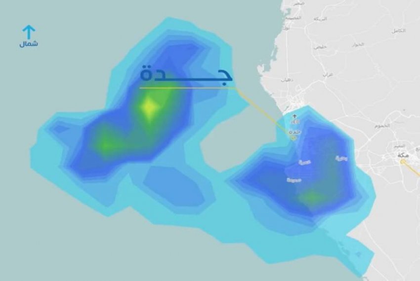أمطار على سواحل منطقة مكة تشمل جدة وفقا للارصاد السعودية